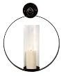 19" Modern Ring-Shaped Glass Wall Pillar Candle Holder