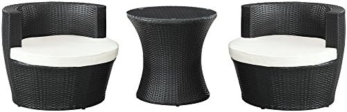 Canteen 3 Piece Outdoor Patio Lounge Set - Espresso White