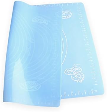 Premium Large Dough, Pastry, Silicone Work Mat, Measuring Guide for Cutting Pastries, Cake Decorations. Bonus Ebook: Kitchen Tips, Tricks