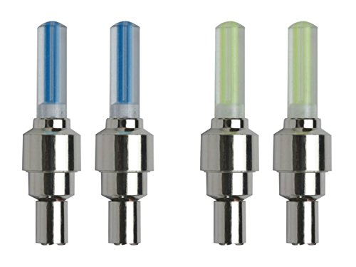 Blue rock imports led flash tyre wheel valve cap light for bike b…