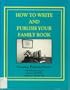 How to Write and Publish Your Family Book