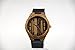 Topwell Zebra Wood Case Men' Watches with Black Genuine Leather Band Wooden Gift Wristwatches