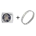 Sherlock Holmes Face Italian Charm Bracelet