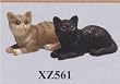 Dollhouse Miniature Black Tabby Cat in Resin by Heidi Ott