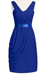 Short Sleeveless Chiffon Evening Dress/Bridesmaid Dress/Mother-of-the-Bride Dress/Party Dress/Wedding Dress 