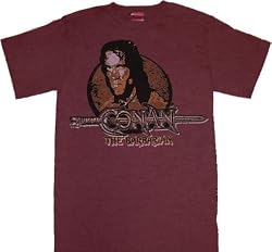 Conan the Barbarian Arnold Schwarzenegger Maroon T-shirt Tee