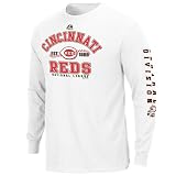 MLB Cincinnati Reds Adult Long Sleeve Basic Tee (White, Medium)