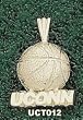 Univ Of Connecticut 3/16" Uconn Basketball Charm/Pendant -14K/10K, Stainless Steel or Gold Plated
