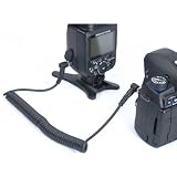 iShoot Coiled PC to PC / Male to Male Flash Sync Cord / Cable up to 2m Nikon Canon Sony Olympus Pentax Fuji 580EXII SB900 SB800