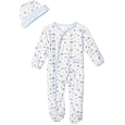 Spasilk 2 Piece Sleepwear With Hat - Boy Elephant Print, Blue, 3-6 Months