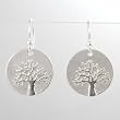 Round Tree of Life Dangle Earrings in Sterling Silver, #8886
