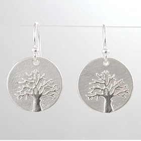 Tree of Life Dangle Earrings in Sterling Silver, #8886 by 