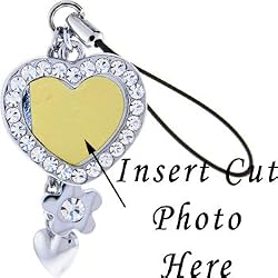 Gioielli Italy PHOTO Sticker Flower HEARTS Cell Phone Charm