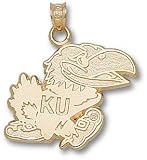 Kansas Jayhawks Solid 10K Gold Polished Jayhawk 3/4'' Pendant