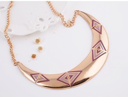 Modern Fantasy Christmas Gifts Retro Primitive Bohemia Sandal Rhombus Icon Moon Style Wood Metal Simple Plain Necklaces (Red)