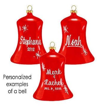 #!Cheap Personalized Red Bell Glass Ornament