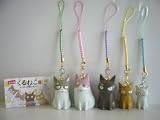 くるねこアニメ フィギュア ストラップ 全5種 もんさん 和風全5種 1 ぼん 2 もんさん 3 トメ 4 ポ子 5 胡ぼ