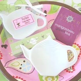  Its Tea Time! Porcelain Teapot Dish - Baby Shower Gifts & Wedding Favors (Set of 12)