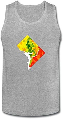 Susyrion Men's DC Diversity Cropped Map Basic Sleeveless Tank Top L