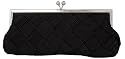 Satin, Pleats, Metal Frame, Rhinestone Closure, Evening Bag - Ursula (71 3765)