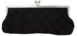 Satin, Pleats, Metal Frame, Rhinestone Closure, Evening Bag - Ursula (71 3765)