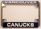 Vancouver Canucks Chrome Motorcycle License Plate Frame