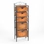 SEI Iron/Wicker Five Drawer Unit