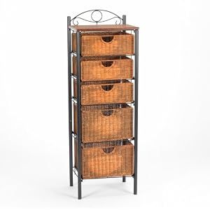 SEI Iron Wicker Five Drawer Unit by SEI