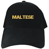 Baseball Cap Black  Maltese  SIMPLE / CRACKED / VINTAGE / OLD Dogs
