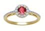 14k Yellow Gold Ruby and Diamond Ring, Size 7