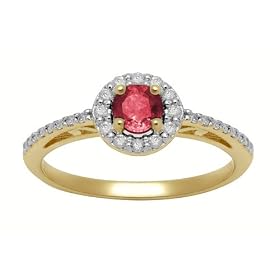14k Yellow Gold Ruby and Diamond Ring by Amazon.com Collection