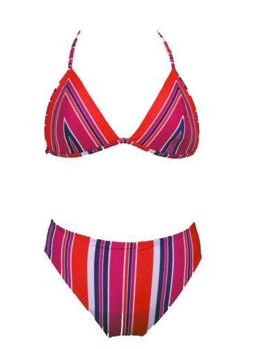 Free by Gottex Purple/Red Carnival Stripe Bikini 14