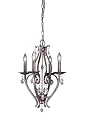 Murray Feiss F1800/4PBR Mademoiselle Four-Light Chandelier, Peruvian Bronze with Hand Polished Crystals and Candelabra Sockets