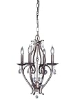 Murray Feiss F1800/4PBR Mademoiselle Four-Light Chandelier, Peruvian Bronze with Hand Polished Crystals and Candelabra Sockets
