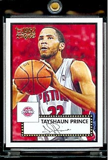 2005 06 Topps Style '52 Tayshaun Prince Detroit Pistons Basketball Card #74 - Mint Condition - In Protective Display Case !!