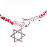 Kabbalah Red String Bracelet woven in silver with Magen David Charm