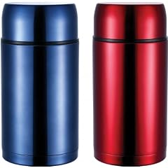 BERGNER 1,2 L Isolierbeh�lter - Thermobeh�lter f. Speisen - Edelstahl - doppelwandig rot/blau -Thermobox - Isolierbox
