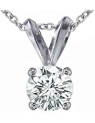 1/2 CT Diamond Solitaire Pendant 14K Gold (SI1-SI2 Clarity)