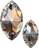 Produkt-Bild: SET: 2x original SWAROVSKI ELEMENTS Tropfen - 1x 50mm + 1x 38mm - Hochglanz poliert mit Siegel - Mandala - Feng Shui Kristalle