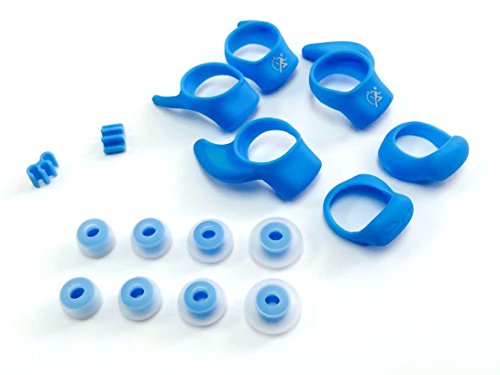 BSI OEM Original Set Replacement Blue Accessory Pack Kit 4 Pairs EarGels 3 Pairs EarWings and 2 FitClips for Jabra Sport Coach Blue Wireless Stereo Audio Bluetooth Earphones Headset