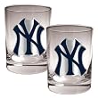 New York Yankees 2pc Rocks Glass Set - Primary Logo MLB Baseball