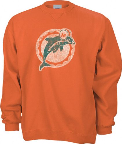Miami Dolphins Classic NFL Throwback Logo Crewneck Sweatshirt