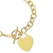 14K Yellow Gold Bracelet With Heart Charm - 7.50 inches