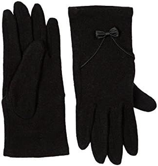 Accessorize Womens Wool Gloves With Bow And Piping
