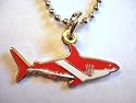 Scuba Diving Diver Flag Great White Shark Pendant Necklace w/ball chain