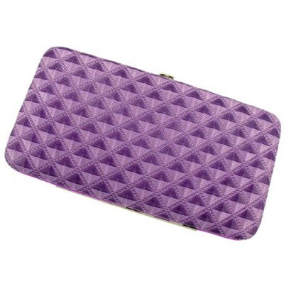 PURPLE Raised Geometric Two Tone Hard Case Wallet