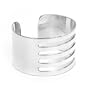 Metal Stripe Cut Cuff Bracelet - Silver