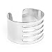 Metal Stripe Cut Cuff Bracelet - Silver