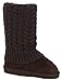 U9A1011S Women's Winter Boots Knit Sweater Faux Suede Crochet Mid Calf Fleece Lining Rib Warm Colors Shoes, Black, Grey, Tan, Brown