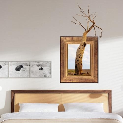 LPAG Creative 3D stereo wall stickers Starry background wallpaper mural Hotel bedroom living room TV sofa toilet perspective HD stickers wall stickers Green pigment #010 , Dead tree
